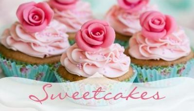 Pretty Pink and Teal Tea Rose Feminine Cupcake Bakery Business Cards