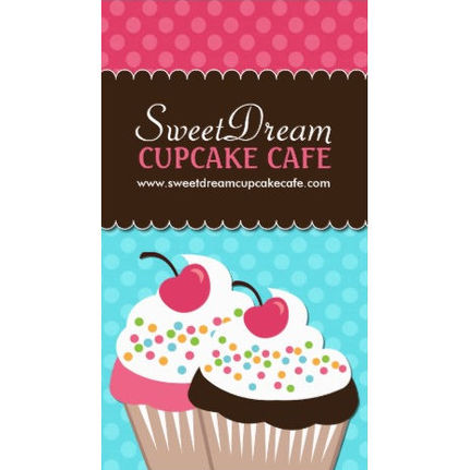 Cute and Whimsical Pink and Turquoise Cupcake Bakery Business Cards
