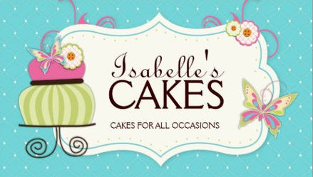 Whimsical Aqua Blue Cute Butterfly and Cakes Bakery Business Cards