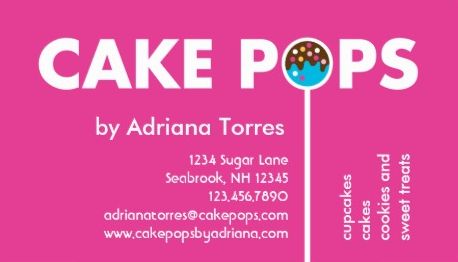 Modern Hot Pink Cake Pops Trendy Bakery Business Cards
