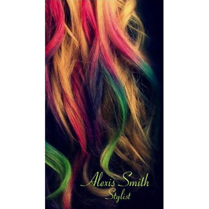 Cool Ombre Rainbow Punk Wavy Curls For  Hair Stylist Business Cards