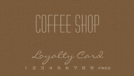 Simple Mocha Brown Coffee Shop Loyalty Punch Card Business Cards