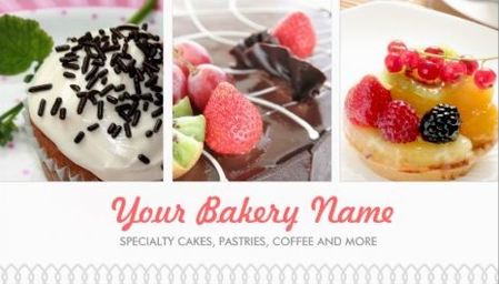 Stylish Pastries Add Your Own Photo Bakery Template Business Cards