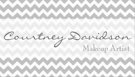 Stylish Modern Grey and White Chevron Makeup Artist Business Cards