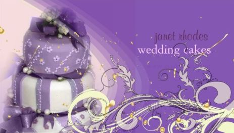 Lilac Lavender Stripes Chocolate Cake Wedding Bakery Business Cards