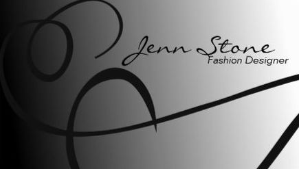 ﻿Elegant Black Swirls on Gradient Fashion Designer Business Cards