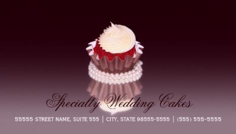 Elegant Specialty Wedding Cake Bakery With QR Code Template Business Cards 
