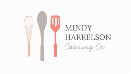 Cute Coral and Grey Kitchen Utensils for Bakery Catering Business Cards