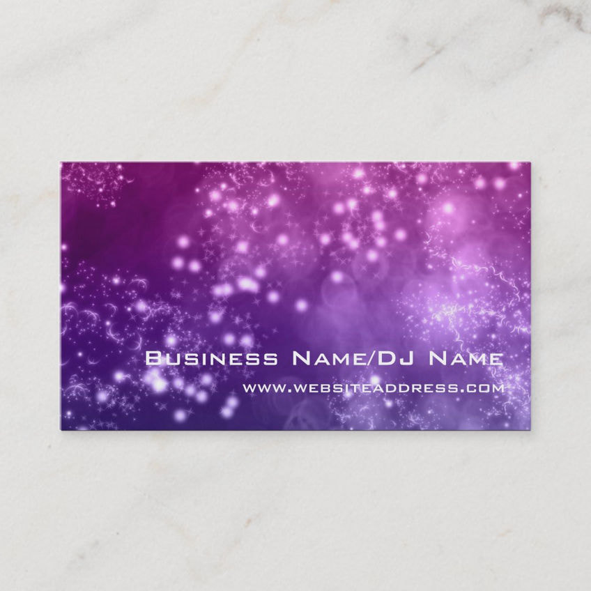 Glamorous Brilliant Purple and Pink Elegant Nebula Bokeh Business Cards