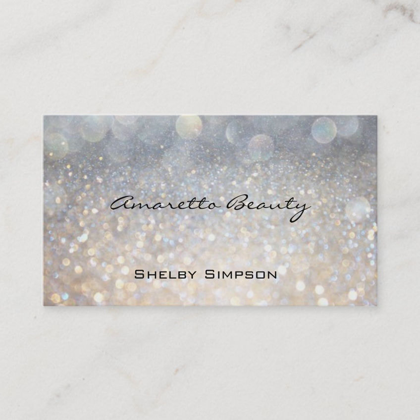 Elegant Silver Shimmer Subtle Bokeh Business Cards