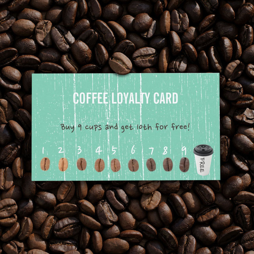 Shabby Green Wood Vintage Retro Coffee Loyalty Punch Card Business Cards