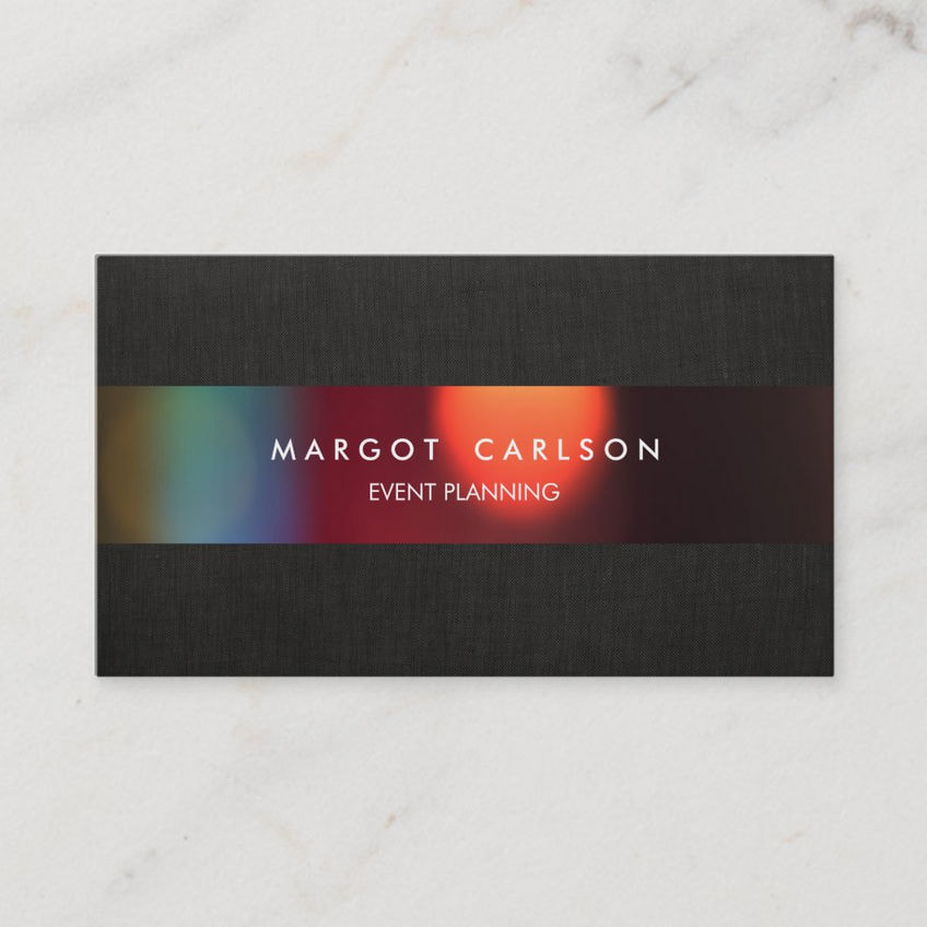 Colorful Bokeh Event Planner and Entertainment Business Cards 