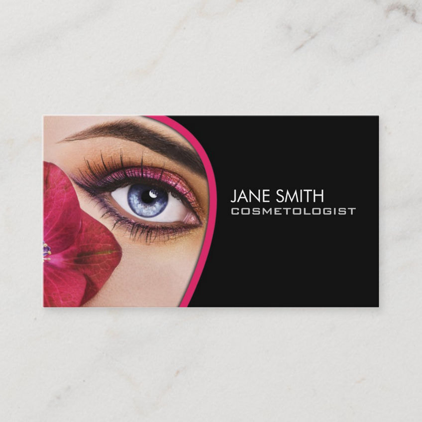 Beautiful Blue Eyes Tropical Flower Beauty Cosmetologist Business Cards