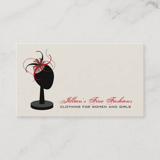 Vintage Fascinator Hat Stand Clothing Store Boutique  Business Cards