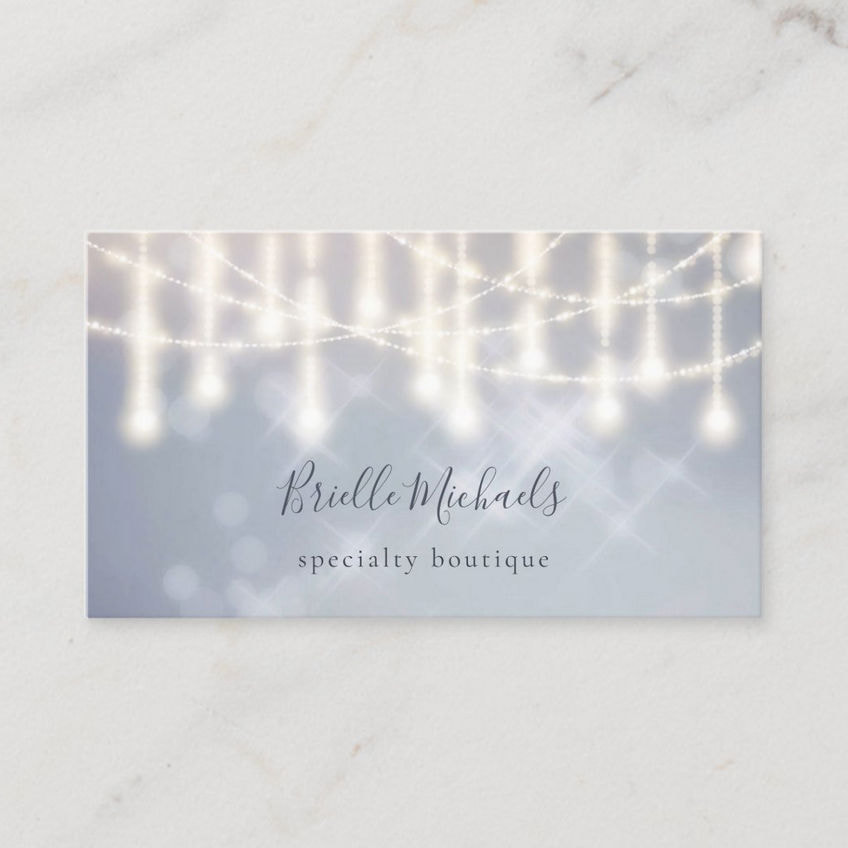 Elegant Chandelier Sparkle Twinkle Lights Bokeh Business Cards