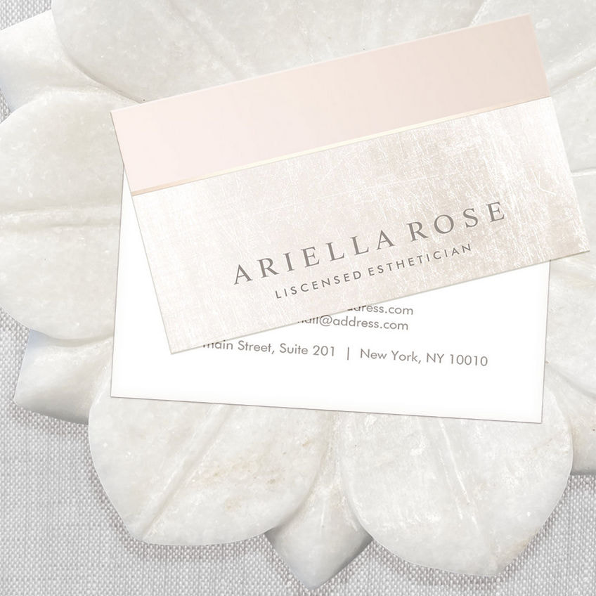 Elegant Pale Pink White Marble Soft Satin Style Business Cards