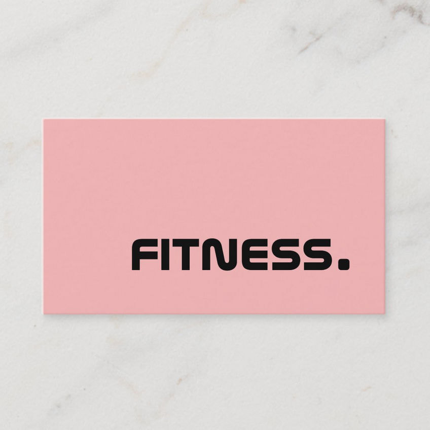 Modern Simplicity Pink and Black Text Fitness Trainer Business Cards