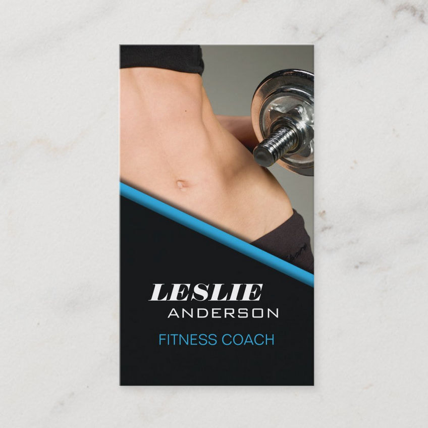 Fitness Coach Lean Muscle Flat Belly Workout Business Cards 
