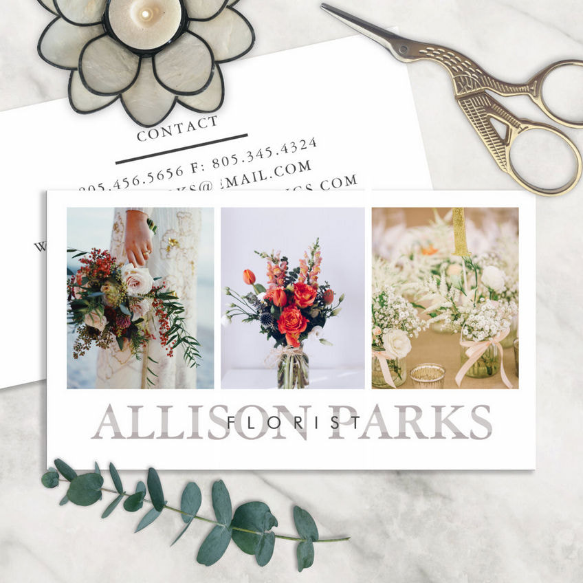 Professional Florist Add Your Own Photos Floral Business Cards
