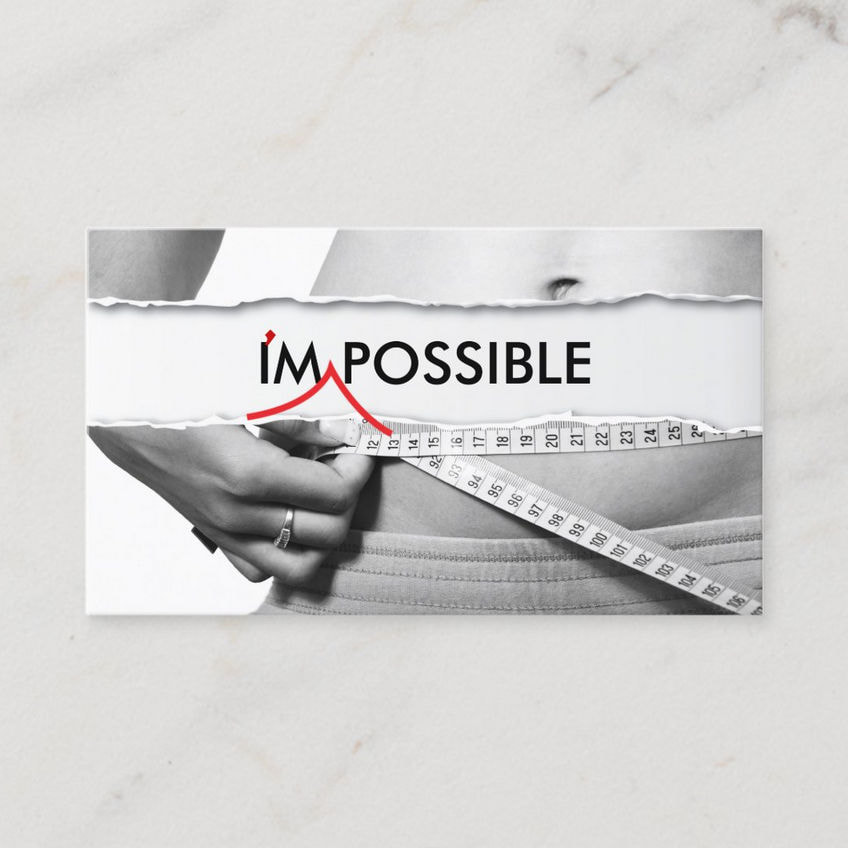 I Am Possible Fitness and Diet Motivation Template Business Cards