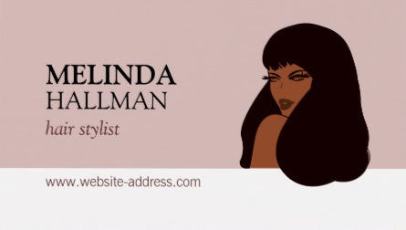 Glam Beauty Girl Long Hair Extensions Hair Stylist and Salon Business Cards