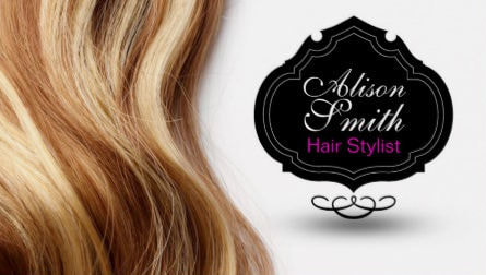 Streaked Wavy Blond Hair Photograph For Hairstylist Salon Business Cards