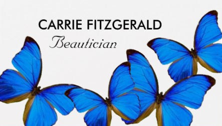 Pretty Blue Butterflies on White Beautician Hair Salon Business Cards