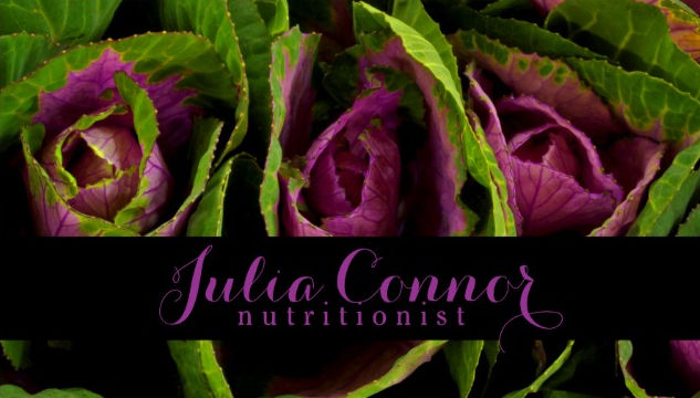 Gorgeous Purple Center Leafy Greens Nutritionist Business Cards