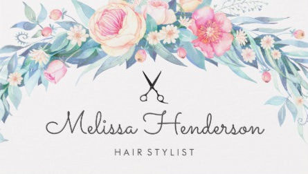 Chic Hair Stylist Watercolor Floral Handwritten Script Business Cards