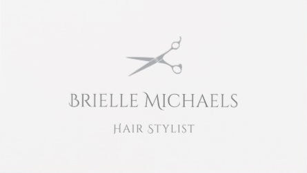 Modern Chic Hair Stylist Simple Gray Scissors Logo Business Cards