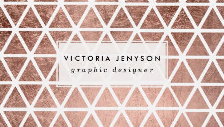 Modern Faux Rose Gold Foil Triangle Pattern Business Cards
