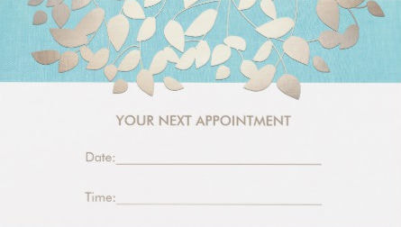 Cosmetology Leaves Aqua Salon Appointment Reminder Business Cards