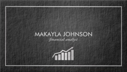 Modern and Minimal Black and Gray Financial Analyst Business Cards