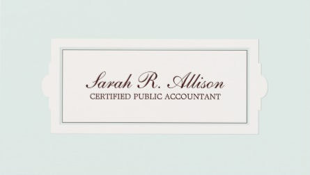 Elegant and Simple Accountant Plaque Style Light Blue Business Cards