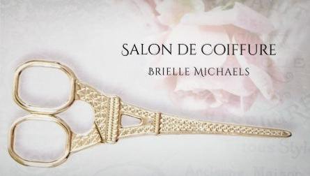 Elegant Parisian Salon Rose Floral Hair Stylist Business Cards