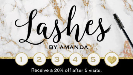Lashes Makeup Artist Trendy Marble Loyalty Punch Business Cards