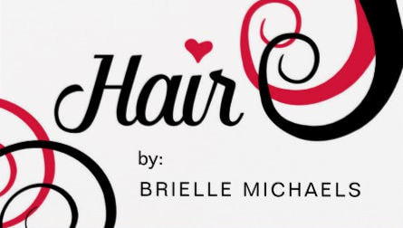 Cute Red and Black Hair Typography Modern Curls Business Cards