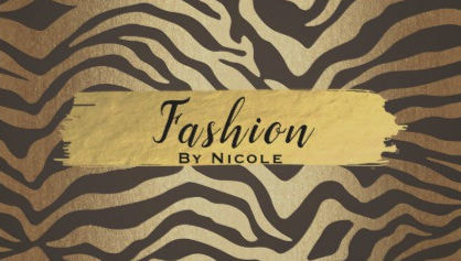 Fashionable Zebra Print Animal Skin Gold Glam Modern Business Cards