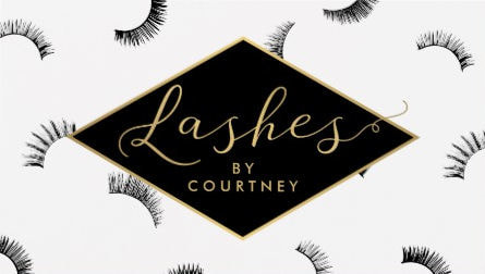 Lots of Lashes Pattern Lash Salon White and Black With Gold Business Cards