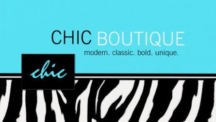 Modern Bright Turquoise Blue and Chic Zebra Print Business Cards