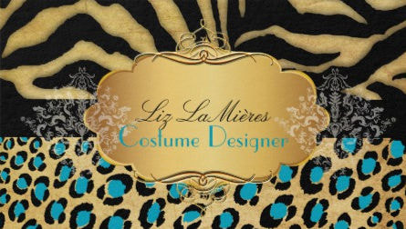 Glam Gold Turquoise Leopard and Zebra Animal Print Business Cards