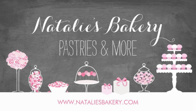 Sweet Treats Whimsical Pink Chalkboard Pastries Bakery Business Cards