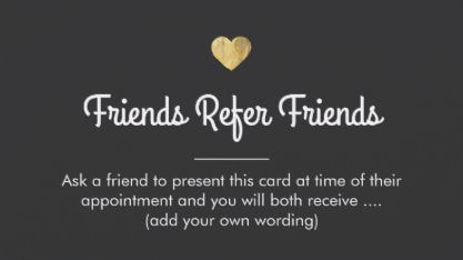 Modern Simple Gold Heart Customer Referral Card Business Cards