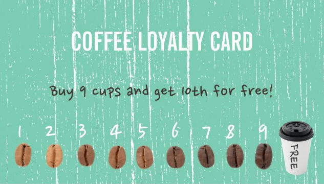 Shabby Green Wood Vintage Retro Coffee Loyalty Punch Card Business Cards