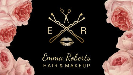 Makeup Artist and Hair Stylist Salon Vintage Rose Floral Business Cards