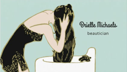 Vintage Beautician Retro Woman Shampoo Long Hair Business Cards