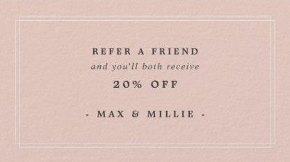 Simple and Chic Blush Pink Refer a Friend Referral Business Cards