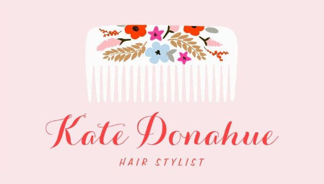 Cute Girly Pink Hairstylist Floral Comb Hair Salon Business Cards