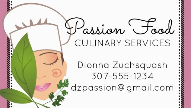 Chic Woman With Chef Hat and Fresh Herbs Culinary Services Business Cards