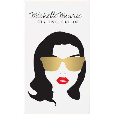 Vogue Hair Styling Salon Beauty Girl With Gold Glasses Business Cards